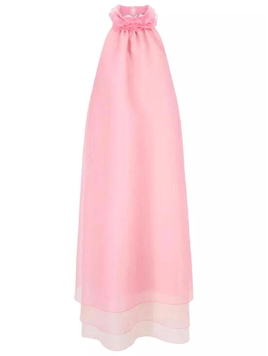 STAUD Dresses & Skirts - NWT Staud Organza Oleander Pink Ruffle Runway Maxi Dress Gown Sz Small